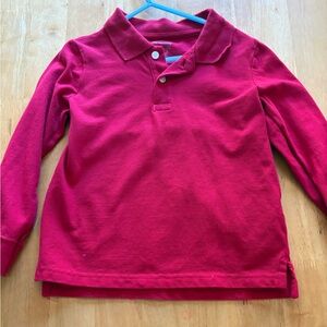 Kids Red Long Sleeve Polo Shirt 5t
